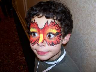 Josh in fire facepaint